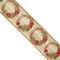 Designer’s Shop WR 63-5215 2.5" x 10 Yards Christmas Wreath Wired Edge Ribbon – Gold Glitter Pinecones, Red Poinsettias & Holiday Garland